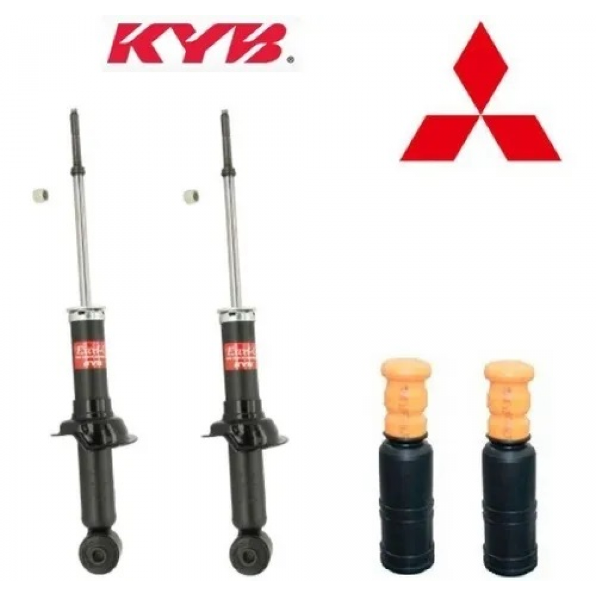 2 Amortecedores Traseiros + Kits Kyb Mitsubishi Lancer 12/19