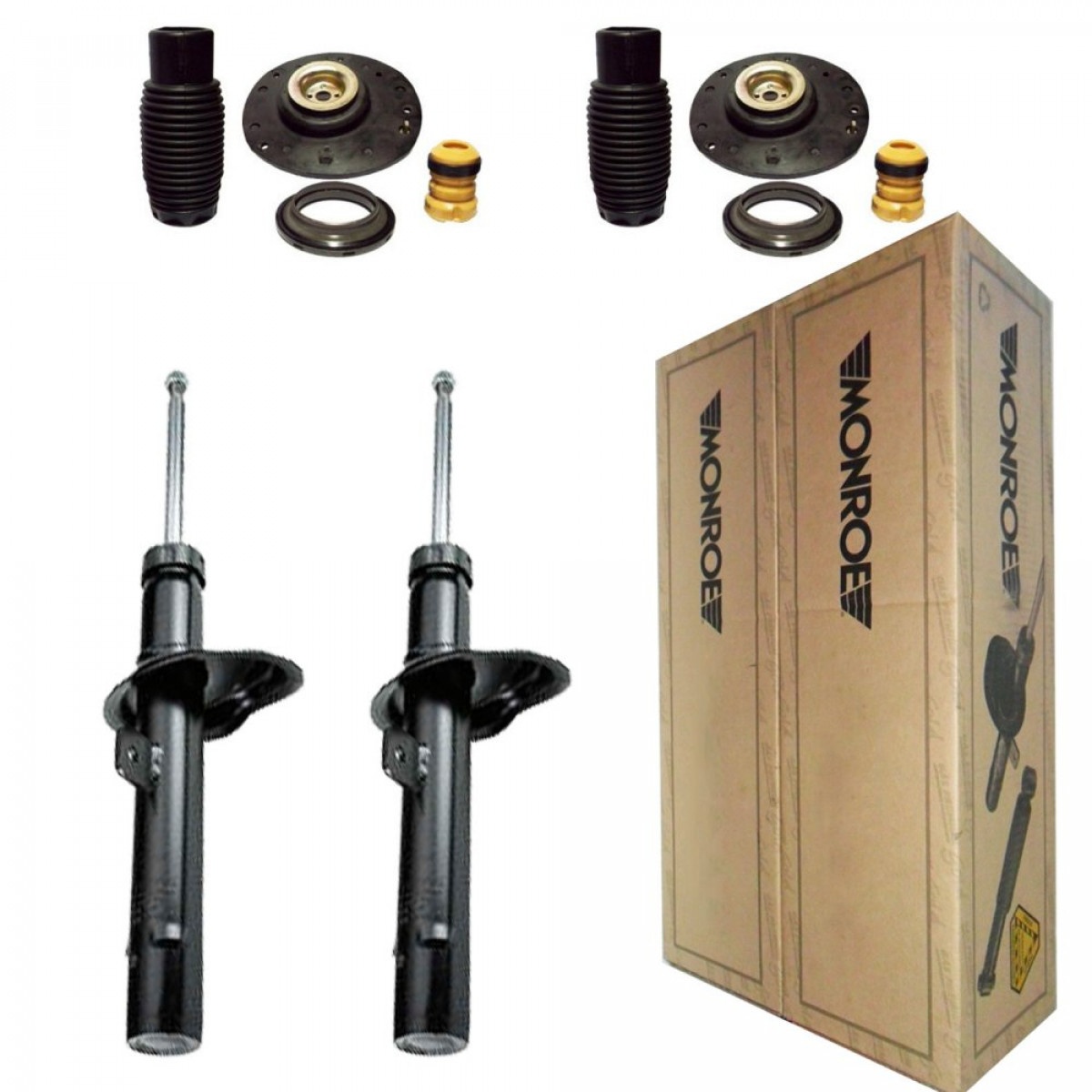 2 Amortecedores Monroe + Kit Peugeot 206 Sw 1.6 Escapade 08/
