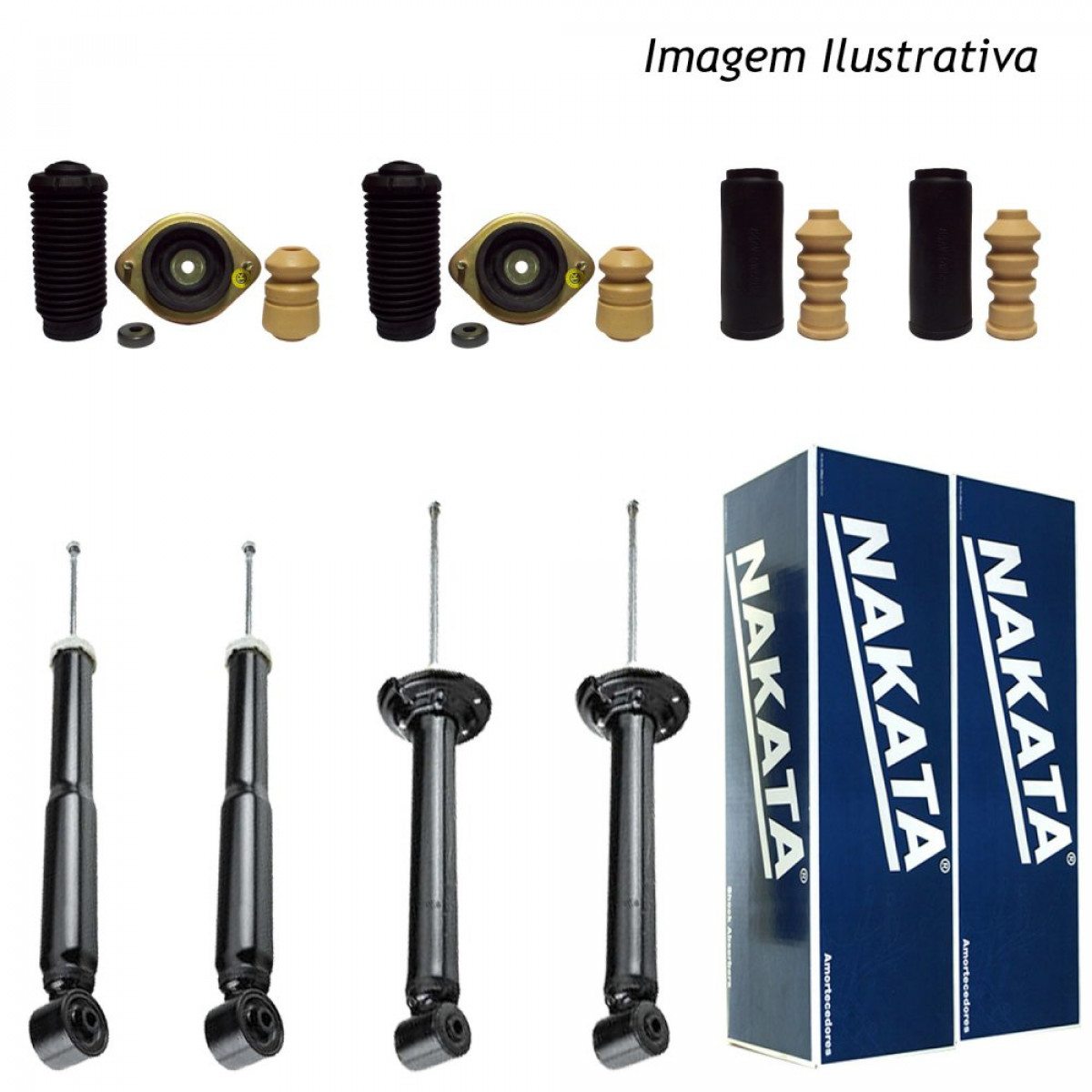 4 Amortecedores Nakata + Kits Vw Apollo 1990/1992