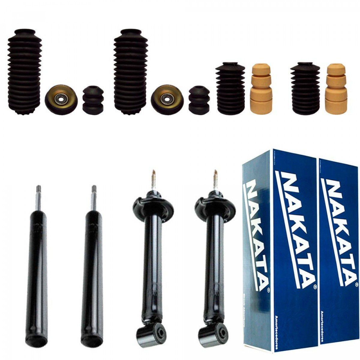 4 Amortecedores Nakata + Kits Vw Gol Furgão G2 1995/1997