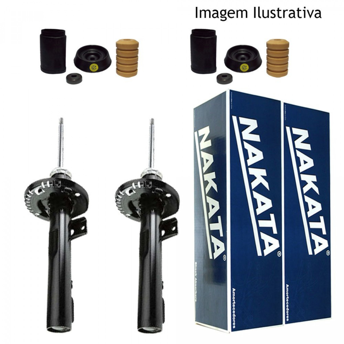 2 Amortecedores Nakata + Kit Escort Xr3 Conversível 83/92