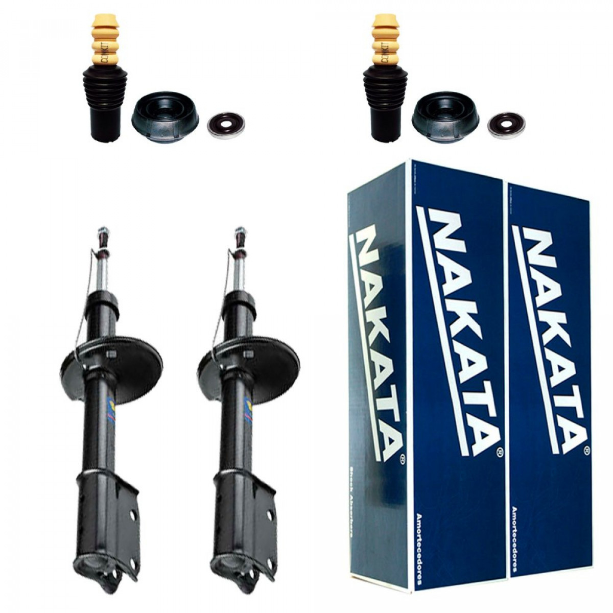 2 Amortecedores Nakata + Kit Renault Logan 2007/2013
